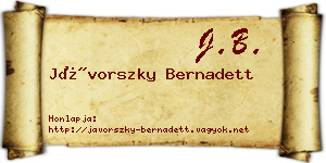 Jávorszky Bernadett névjegykártya