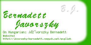 bernadett javorszky business card